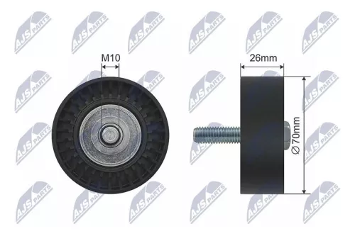 NTY NTY RNK-FT-006 Deflection/Guide Pulley, V-ribbed belt 
