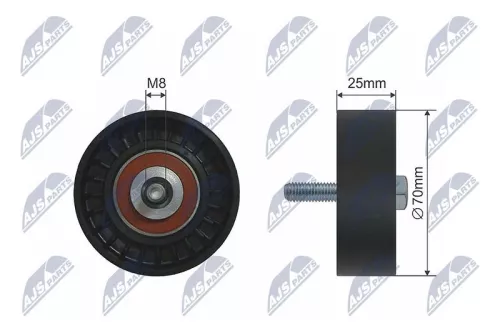 NTY NTY RNK-FT-007 Deflection/Guide Pulley, V-ribbed belt 