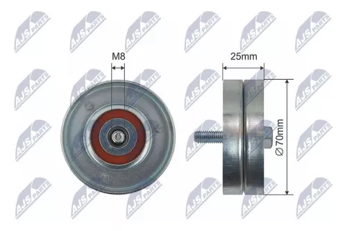 Deflection/Guide Pulley, V-ribbed belt