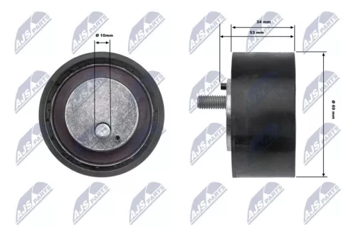 NTY NTY RNK-FT-024 Deflection/Guide Pulley, V-ribbed belt 
