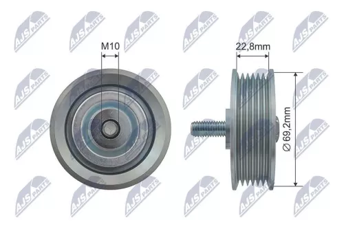 Deflection/Guide Pulley, V-ribbed belt