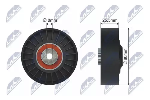 Deflection/Guide Pulley, V-ribbed belt