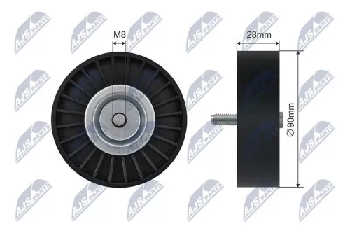 NTY NTY RNK-ME-046 Tensioner Pulley, V-ribbed belt 
