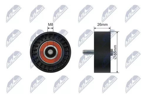 NTY NTY RNK-ME-047 Tensioner Pulley, V-ribbed belt 