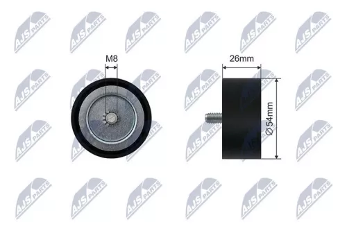 NTY NTY RNK-ME-063 Tensioner Pulley, V-ribbed belt 