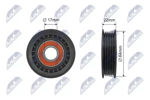 Deflection/Guide Pulley, V-ribbed belt
