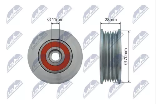 Tensioner Pulley, V-ribbed belt