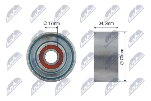 NTY NTY RNK-NS-038 Tensioner Pulley, V-ribbed belt 
