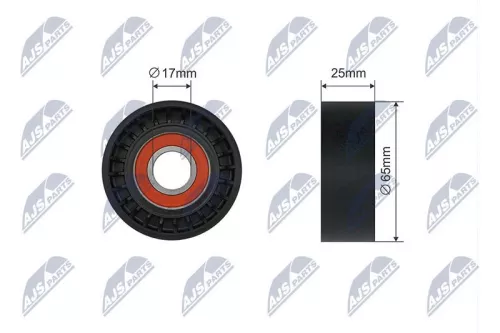 NTY NTY RNK-PE-008 Tensioner Pulley, V-ribbed belt 