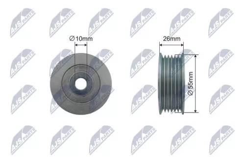 NTY NTY RNK-PE-011 Tensioner Pulley, V-ribbed belt 