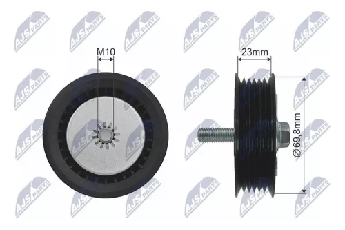 Deflection/Guide Pulley, V-ribbed belt