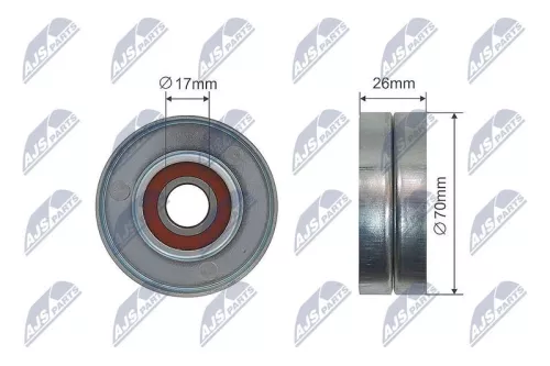NTY NTY RNK-PL-031 Tensioner Pulley, V-ribbed belt 