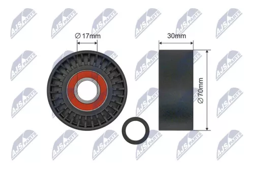Tensioner Pulley, V-ribbed belt