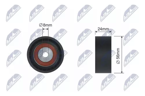 NTY NTY RNK-RE-007 Deflection/Guide Pulley, V-ribbed belt 