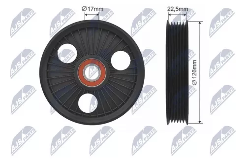 NTY NTY RNK-RE-016 Deflection/Guide Pulley, V-ribbed belt 