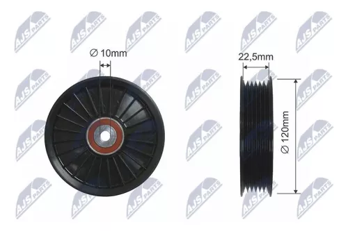 Deflection/Guide Pulley, V-ribbed belt