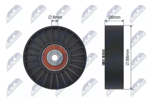 NTY NTY RNK-RE-025 Tensioner Pulley, V-ribbed belt 