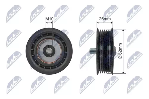 NTY NTY RNK-SA-007 Deflection/Guide Pulley, V-ribbed belt 