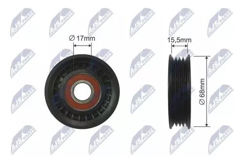 Deflection/Guide Pulley, V-ribbed belt