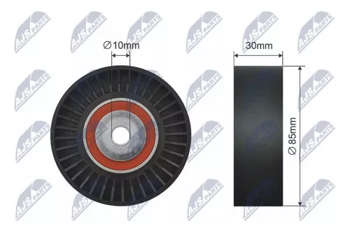 NTY NTY RNK-SB-002 Deflection/Guide Pulley, V-ribbed belt 