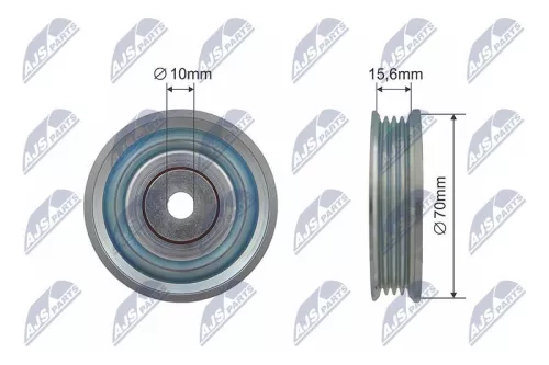 NTY NTY RNK-SU-006 Deflection/Guide Pulley, V-ribbed belt 