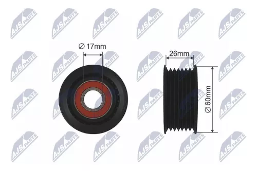 Deflection/Guide Pulley, V-ribbed belt
