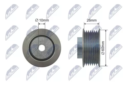 NTY NTY RNK-SU-010 Deflection/Guide Pulley, V-ribbed belt 