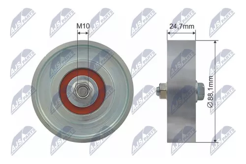 Deflection/Guide Pulley, V-ribbed belt