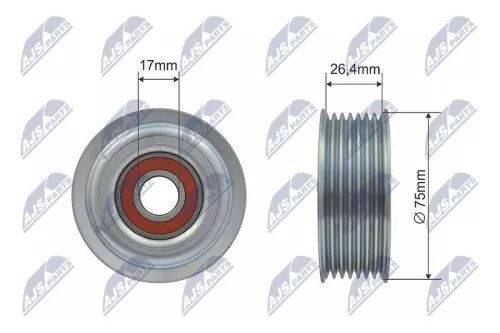 Deflection/Guide Pulley, V-ribbed belt