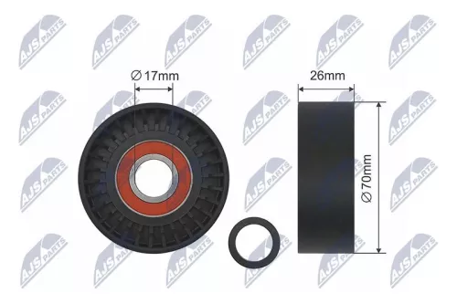 NTY NTY RNK-TY-012 Tensioner Pulley, V-ribbed belt 