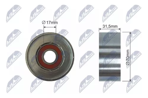 NTY NTY RNK-TY-035 Deflection/Guide Pulley, V-ribbed belt 