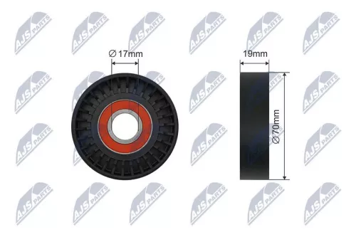 NTY NTY RNK-TY-036 Tensioner Pulley, V-ribbed belt 