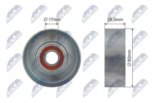 NTY NTY RNK-VV-001 Deflection/Guide Pulley, V-ribbed belt 