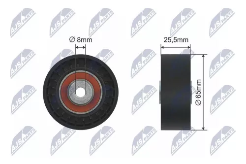 Deflection/Guide Pulley, V-ribbed belt