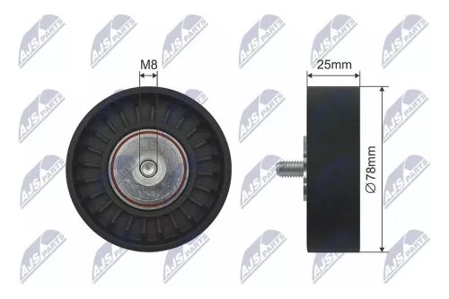 NTY NTY RNK-VW-016 Deflection/Guide Pulley, V-ribbed belt 