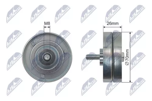 NTY NTY RNK-VW-018 Deflection/Guide Pulley, V-ribbed belt 