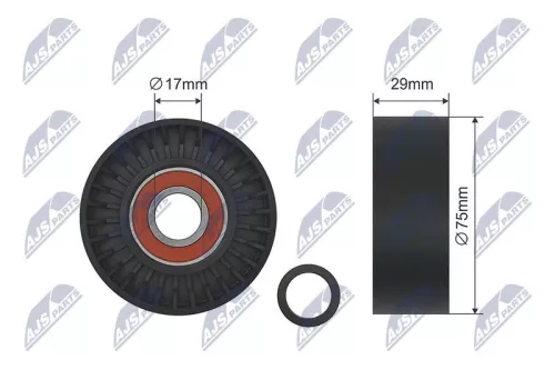 Deflection/Guide Pulley, V-ribbed belt