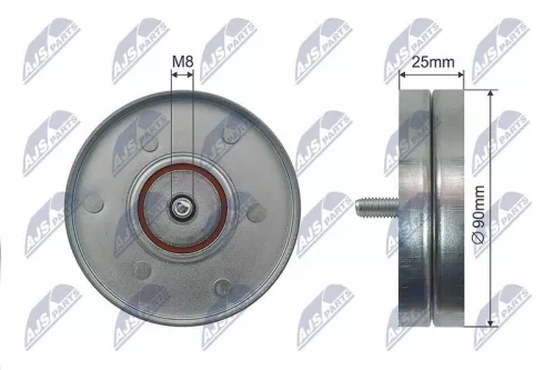 NTY NTY RNK-VW-021 Deflection/Guide Pulley, V-ribbed belt 