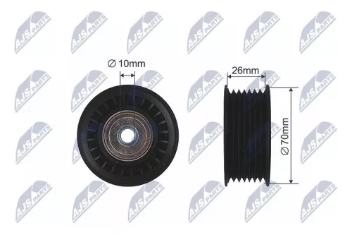 NTY NTY RRK-MS-010 Deflection/Guide Pulley, V-ribbed belt 