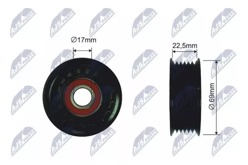 Deflection/Guide Pulley, V-ribbed belt