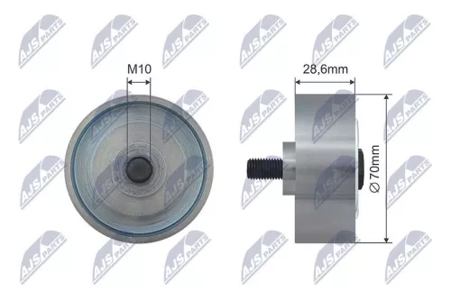 NTY NTY RRK-TY-004 Deflection/Guide Pulley, V-ribbed belt 
