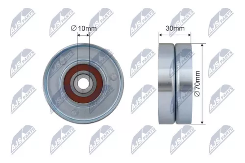 NTY NTY RRK-TY-008 Deflection/Guide Pulley, V-ribbed belt 