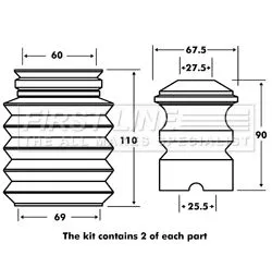 FIRST LINE FIRST LINE FPK7009  FIRST LINE Dust Cover Kit shock absorber 