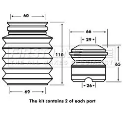 FIRST LINE FIRST LINE FPK7010  FIRST LINE Dust Cover Kit shock absorber 