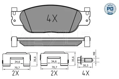 MEYLE Brake Pad Set, disc brake (025 234 2318/PD)