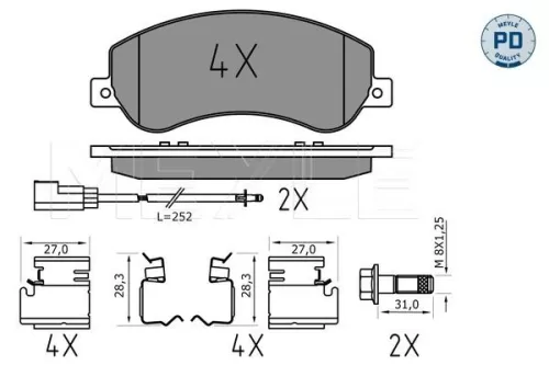 MEYLE Brake Pad Set, disc brake (025 244 8419/PD)