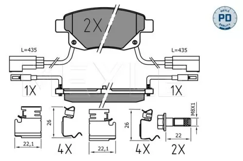 MEYLE MEYLE (025 244 8617/PD) Rear MEYLE Brake Pad Set 