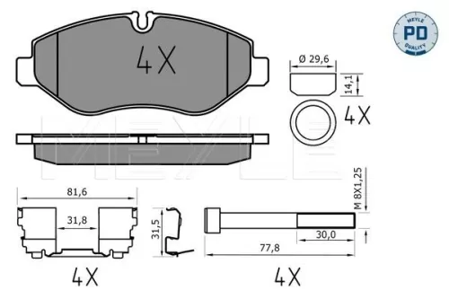 MEYLE Brake Pad Set, disc brake (025 292 2920/PD)