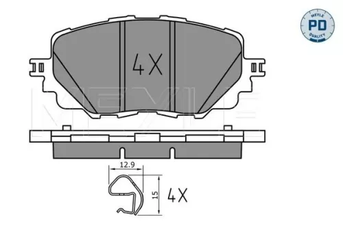 MEYLE Brake Pad Set, disc brake (025 222 7115/PD)