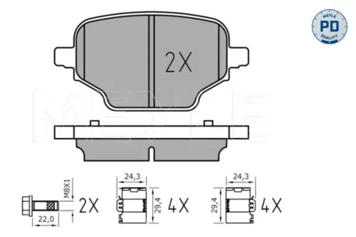 MEYLE Brake Pad Set, disc brake (025 207 6417/PD)